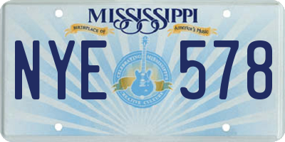 MS license plate NYE578