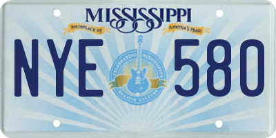 MS license plate NYE580
