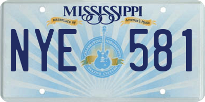 MS license plate NYE581