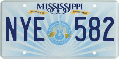 MS license plate NYE582
