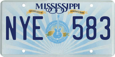 MS license plate NYE583