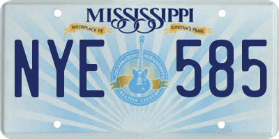 MS license plate NYE585