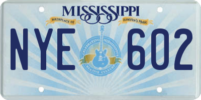 MS license plate NYE602