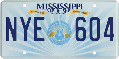 MS license plate NYE604