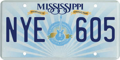 MS license plate NYE605