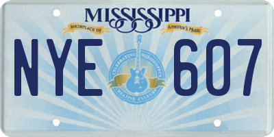 MS license plate NYE607