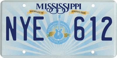 MS license plate NYE612