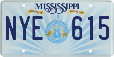 MS license plate NYE615