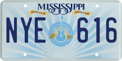 MS license plate NYE616