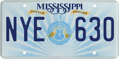MS license plate NYE630