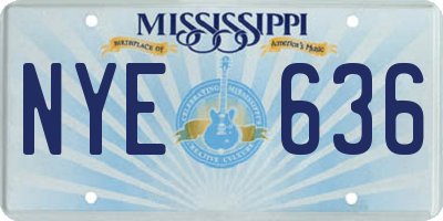 MS license plate NYE636
