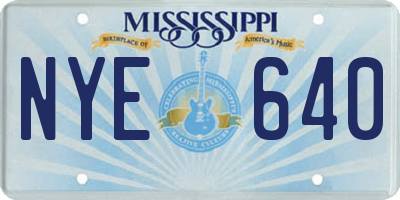 MS license plate NYE640