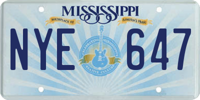 MS license plate NYE647