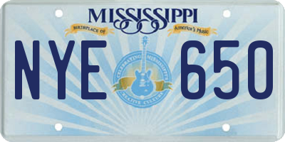 MS license plate NYE650