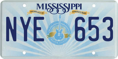 MS license plate NYE653