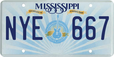 MS license plate NYE667
