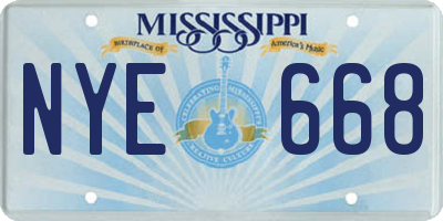 MS license plate NYE668