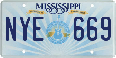MS license plate NYE669