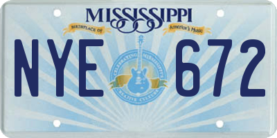 MS license plate NYE672