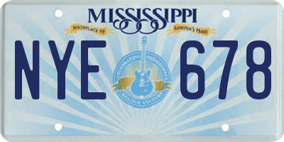 MS license plate NYE678