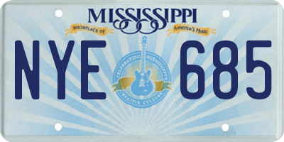 MS license plate NYE685