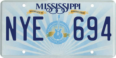 MS license plate NYE694