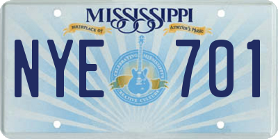 MS license plate NYE701