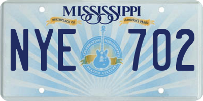 MS license plate NYE702