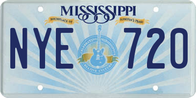 MS license plate NYE720