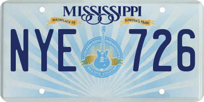 MS license plate NYE726