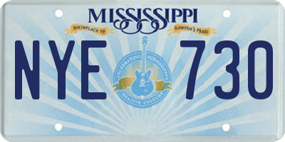 MS license plate NYE730
