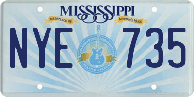 MS license plate NYE735
