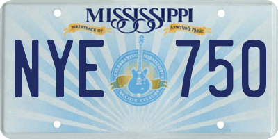MS license plate NYE750