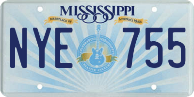MS license plate NYE755