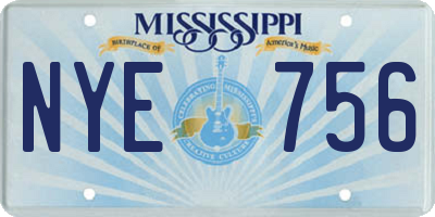 MS license plate NYE756