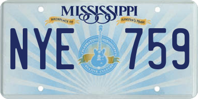 MS license plate NYE759