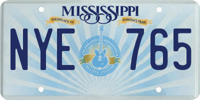 MS license plate NYE765