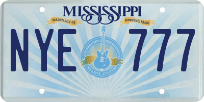 MS license plate NYE777