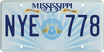MS license plate NYE778
