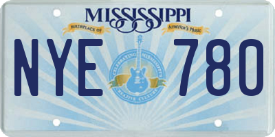 MS license plate NYE780