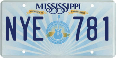 MS license plate NYE781