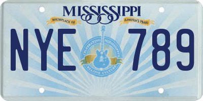 MS license plate NYE789