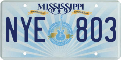 MS license plate NYE803