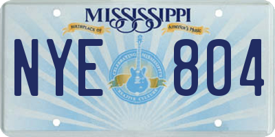 MS license plate NYE804