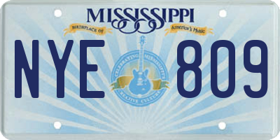 MS license plate NYE809