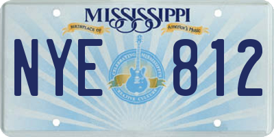 MS license plate NYE812