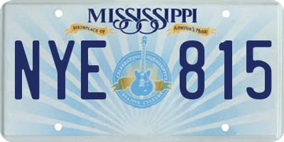 MS license plate NYE815