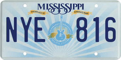 MS license plate NYE816