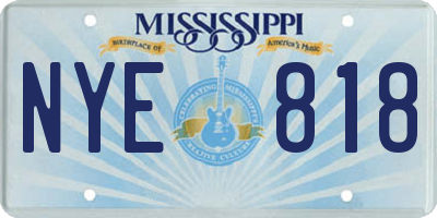 MS license plate NYE818