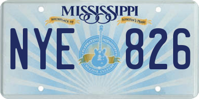 MS license plate NYE826